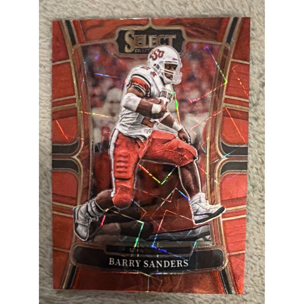 2023 Panini Select Draft Picks - Concourse Barry Sanders #79 Red Lazer Prizm